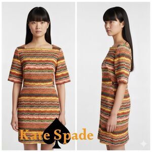 Kate Spade Saturday Shift Dress Women's Size 4 3/4 Sleeves Multicolored Dress
